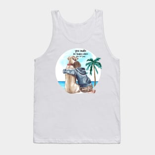 Labrador dog - You make me happy when skies are Tank Top